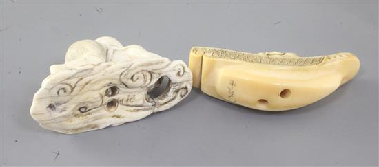 Two Japanese ivory netsuke, 19th century, 5.6cm